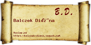 Balczek Diána névjegykártya